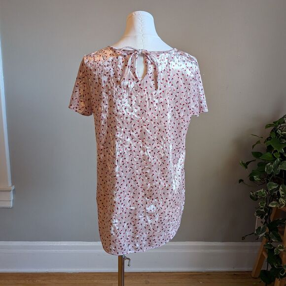 NWOT Lauren Conrad Floral Crushed Velvet Top Roses Valentines Size Small - Picture 3 of 8